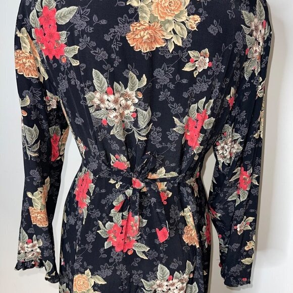 Kamellia By Desire Womens Dress Black Size Small Vintage Floral Tie Back Maxi - Picture 15 of 16
